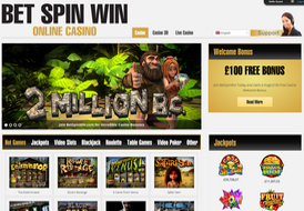 BetSpinWin casino site preview