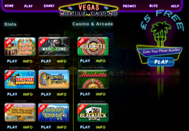 Vegas Mobile Casino lobby preview