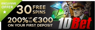 200% up to €300 + 30 Free Spins on NetEnt