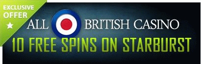 All British Casino 10 + 100 Free Spins + 100% Match Bonus 1