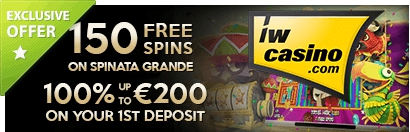 100% Welcome Bonus up to €200 + 150 Free Spins on Spinata Grande 1