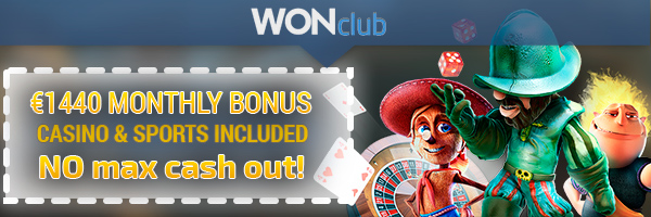 WonClub casino monthly bonus
